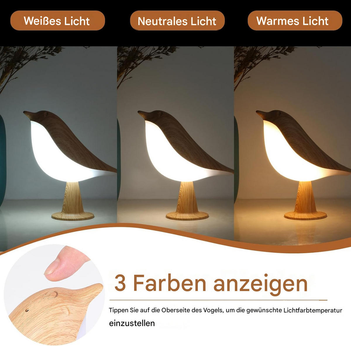 TISCHLEUCHTE Kabellos Touch Steuerung 3 Farben - Weiß, Kunststoff (15/20/15cm) - Weltevree
