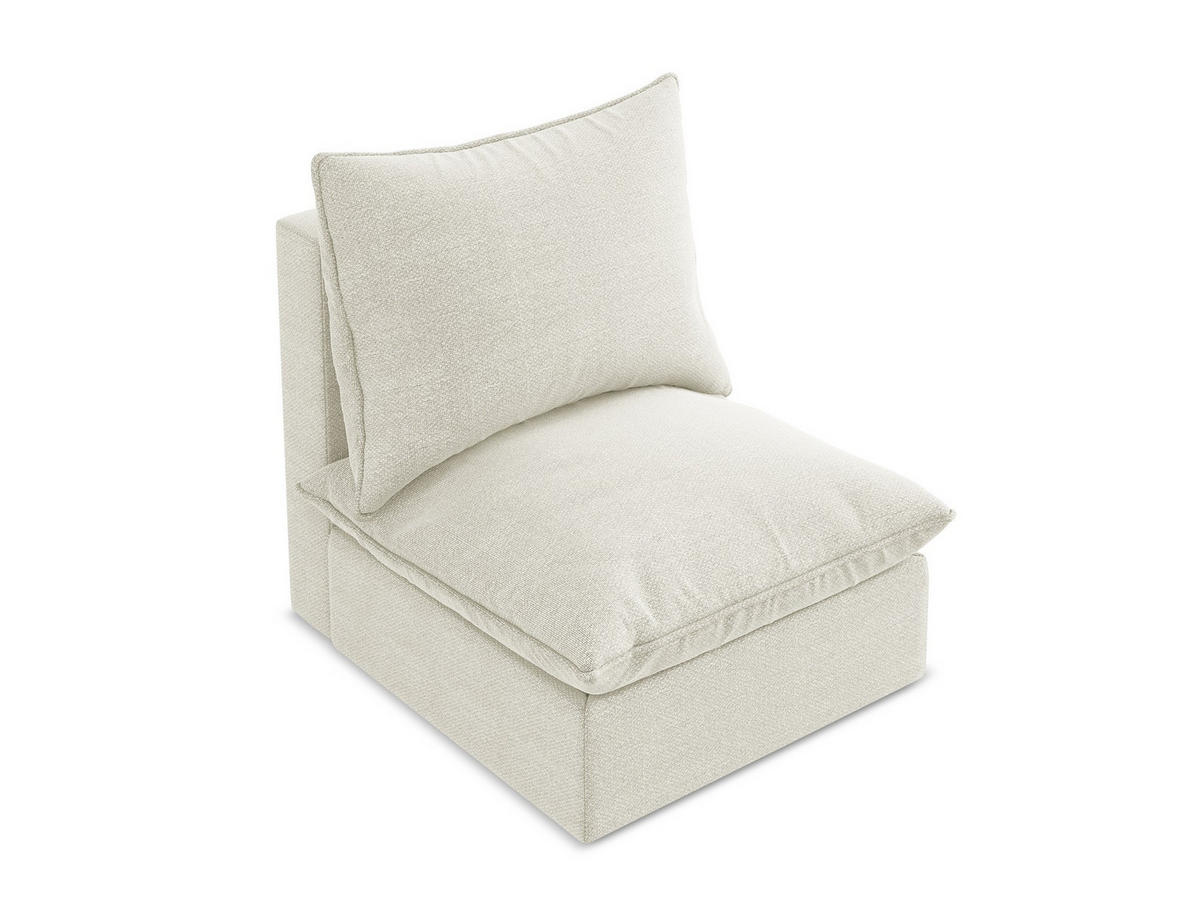 SOFAELEMENT Bouclé Stoff Beige - Sandfarben/Schwarz, Holzwerkstoff/Kunststoff (75/77/90cm) - Makamii