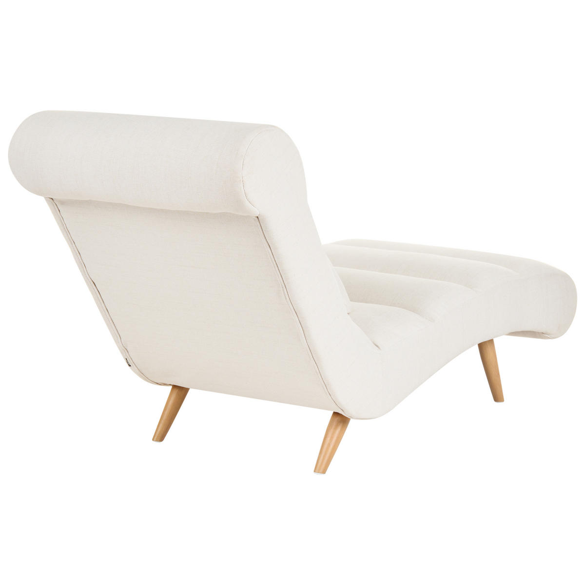 ČALOUNĚNÉ LEHÁTKO CHAISE LONGUE Látka Krémově bílé Rives - bílá/krémová, textil (78/97/160cm) - Beliani