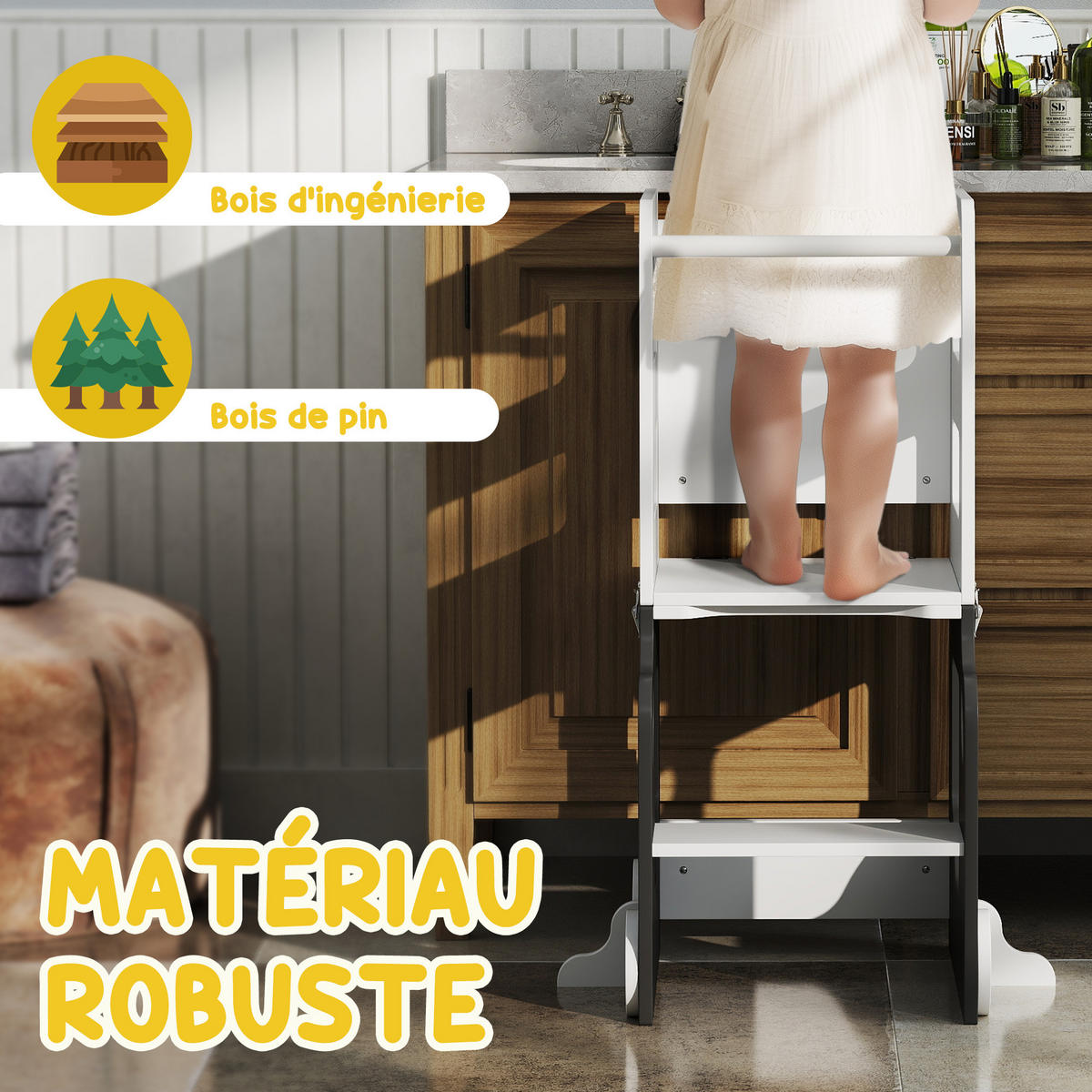 LERNTURM DE-17248 4-in-1 mit doppelseitiger Tafel & Autodesign Grau - Weiß, Holzwerkstoff (46/92/58cm) - ComfortXL
