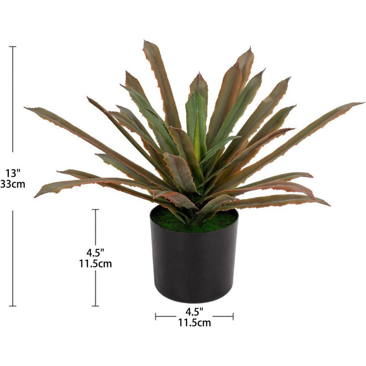 KUNSTPFLANZE Agave im Topf 33 cm - Multicolor, Kunststoff (40cm)