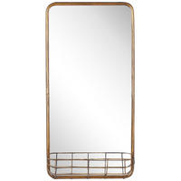 WANDSPIEGEL gold mit Regal 80/40 cm Macon - Goldfarben, Metall (40/80/9cm) - Beliani