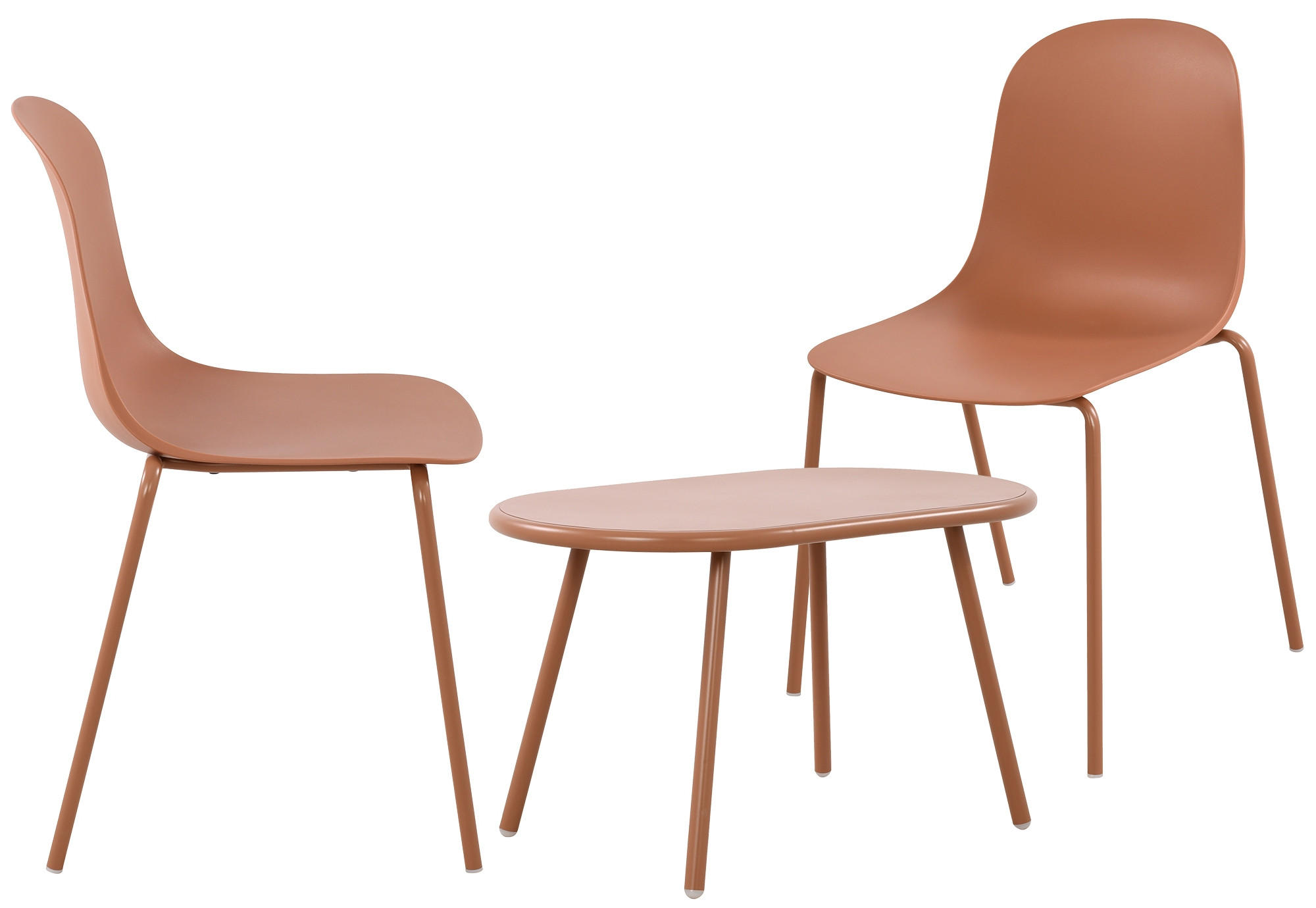 GARTENSITZGRUPPE Kunststoff Terracotta (3-teilig) - Terracotta, Kunststoff - CLP