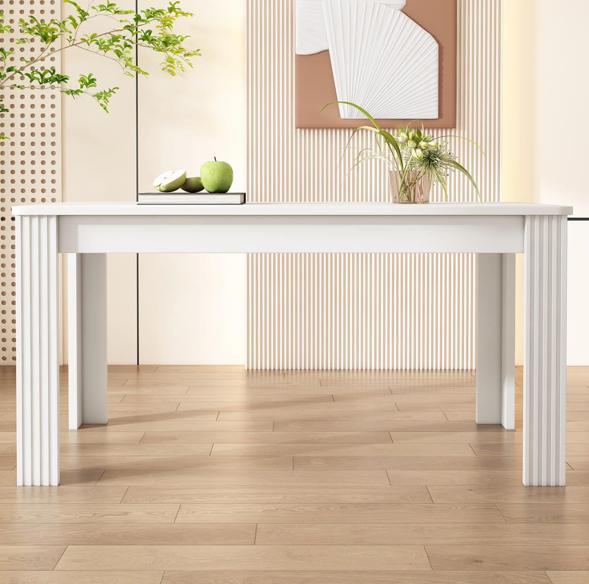 ESSTISCH rechteckig modern Weiß Spanplatte - Weiß, Holzwerkstoff (116/65/75cm) - Meubliv