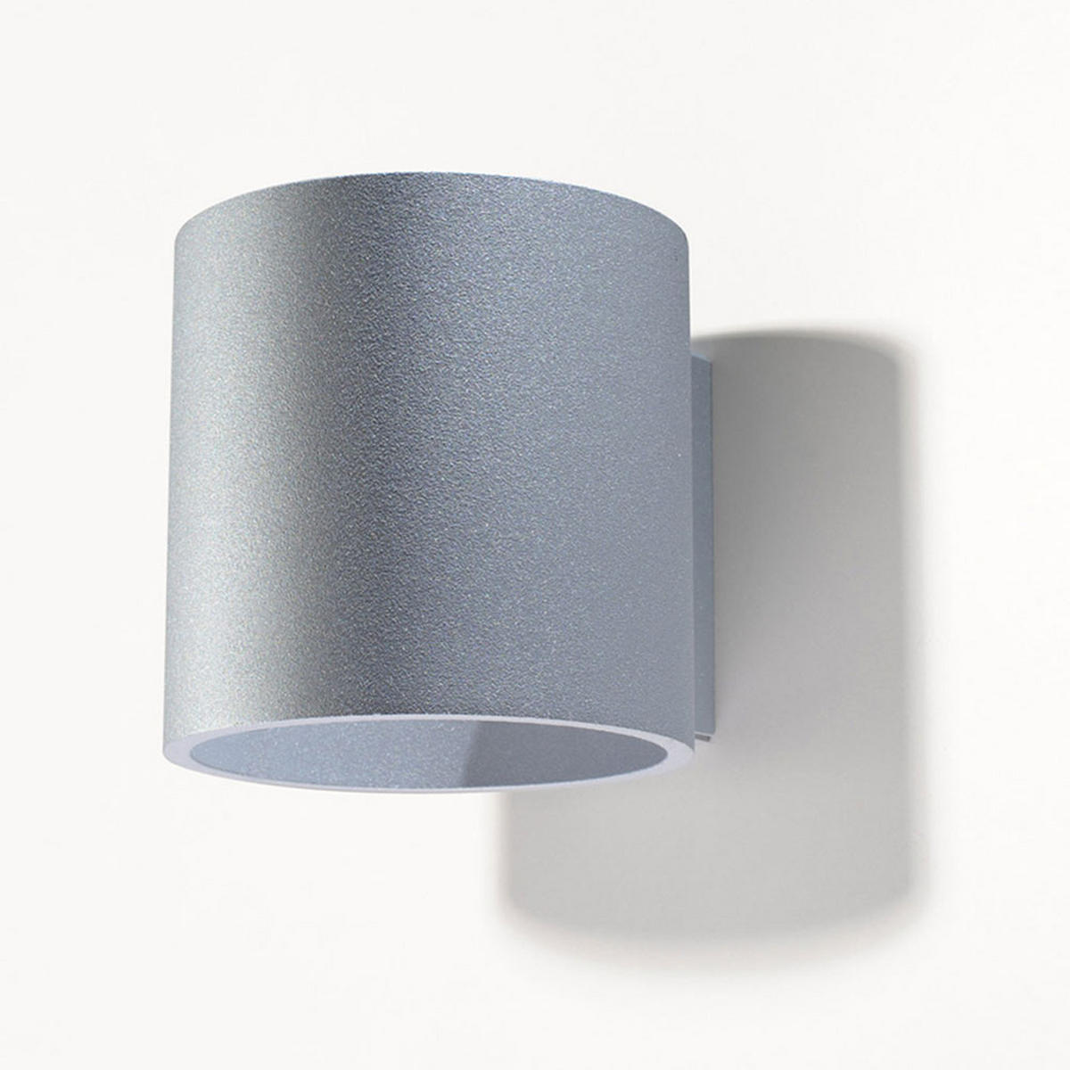 WANDLEUCHTE Aluminium Grau rund - Grau, Metall (12/12/10cm)