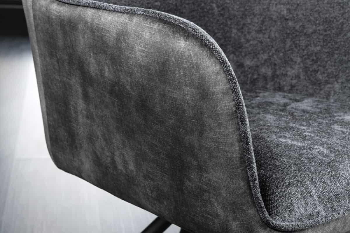 STUHL VERONA Samt Dunkelgrau 80 cm - Schwarz/Grau, Textil/Metall (58/80/59cm) - riess-ambiente