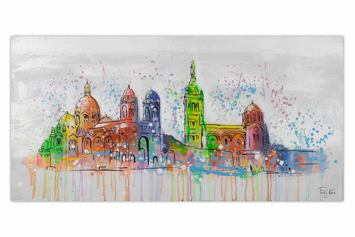 ACRYLBILD HANDGEMALT 120/60 cm - Multicolor/Grau, Holz/Textil (1.7/60cm) - KUNSTLOFT