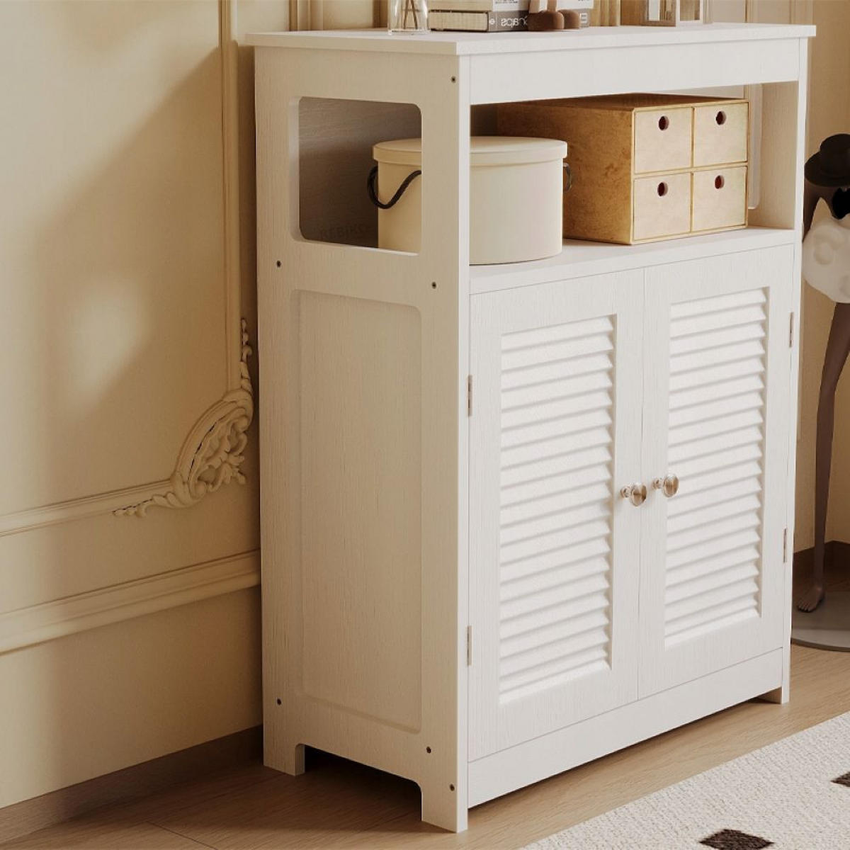 BADEZIMMERSCHRANK, weiß 62/30/80 cm - Weiß, Holzwerkstoff (62/80/30cm)