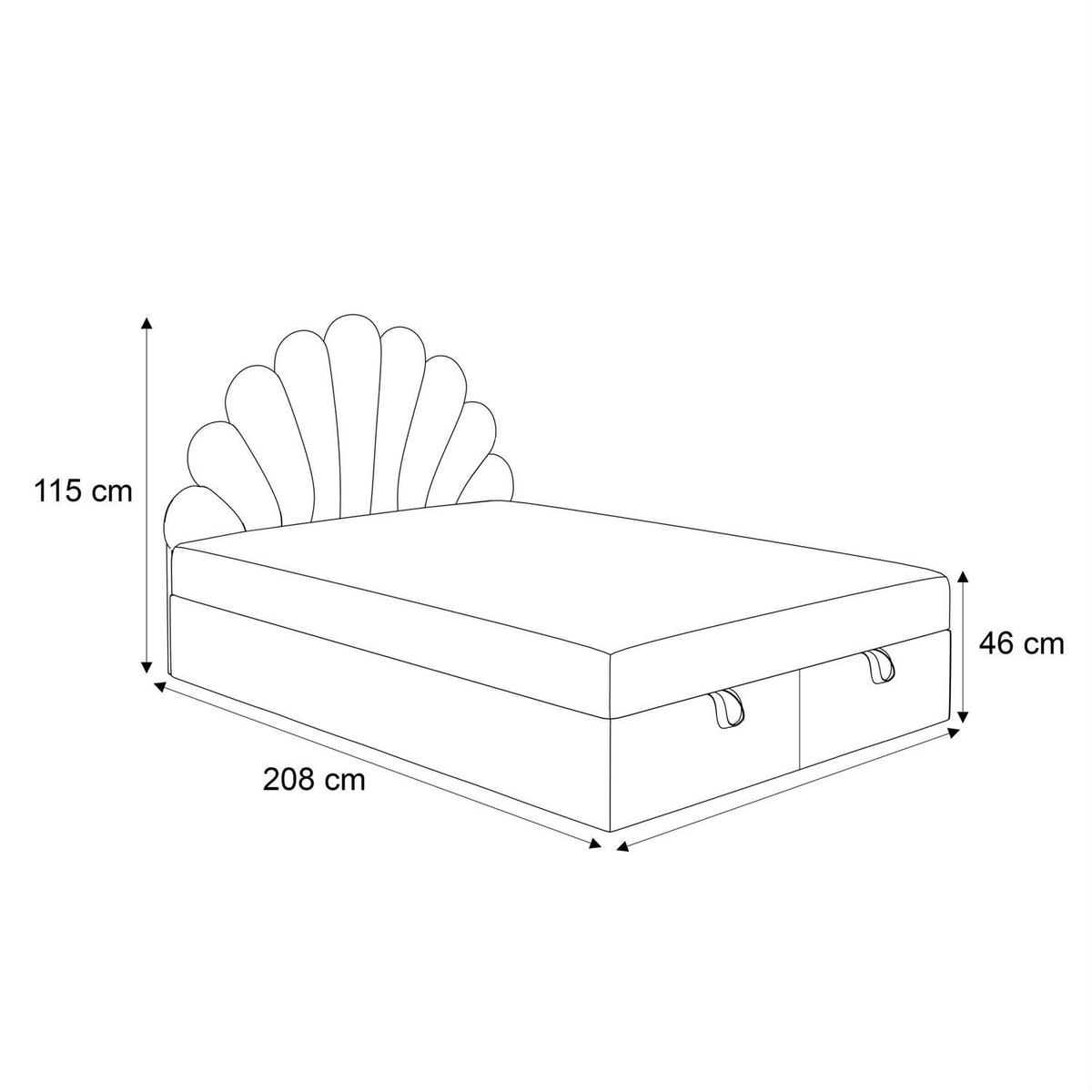 KONTINENTALBETT ASHLEY II mit Federkernmatratze 120x200 cm, Stoff: Jasmine 81, Topper: ja - Grau, Textil (120/200cm) - Lookway