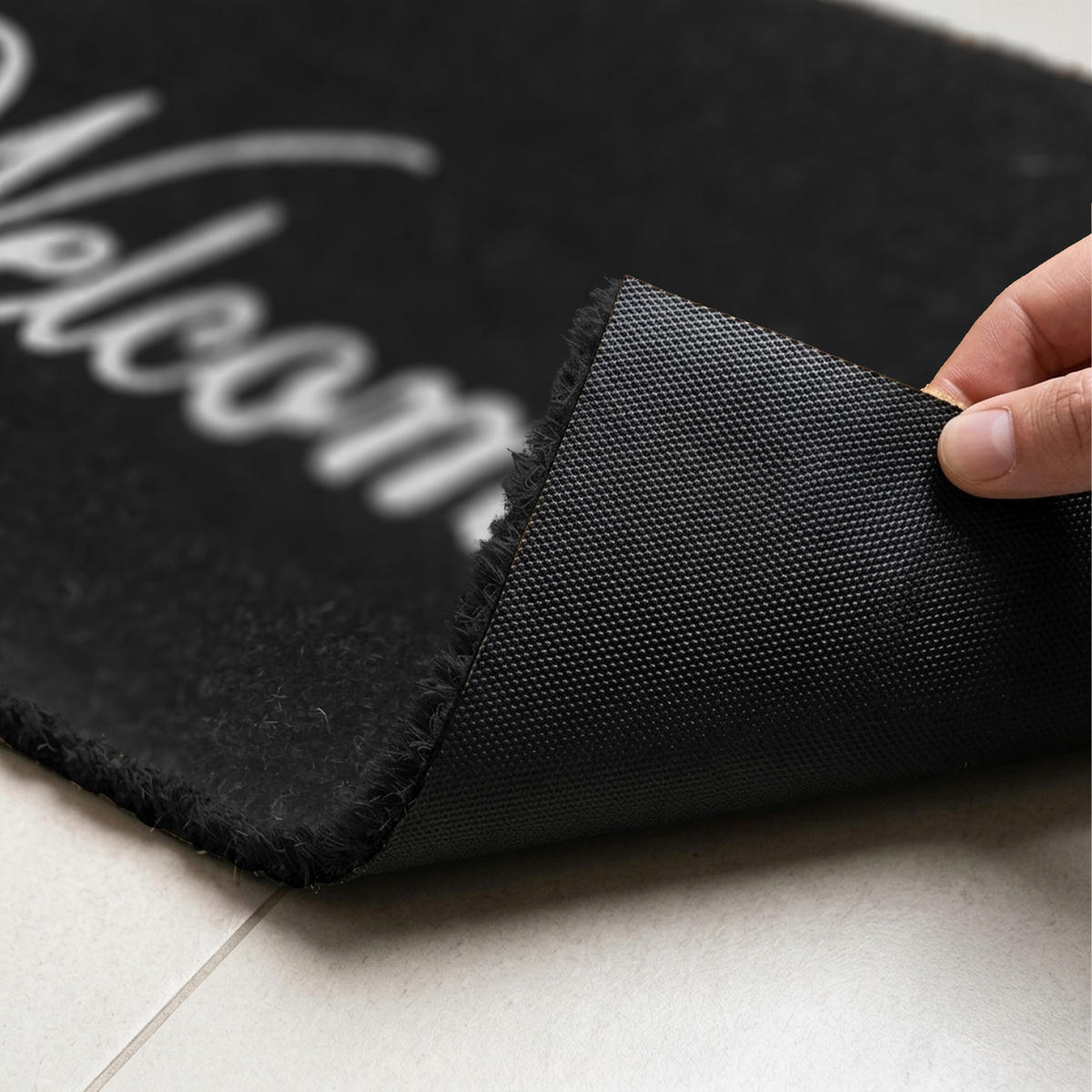ROHOŽ - čierna, textil/plast (60/40cm) - Relaxdays