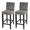 BARHOCKER 2er-Set gepolstert mit Lehne Sitzhöhe 75cm Holz Schriftzug Grau dunkle Beine Stoff/Textil - Grau, Textil (39/105/53cm) - PROREGAL