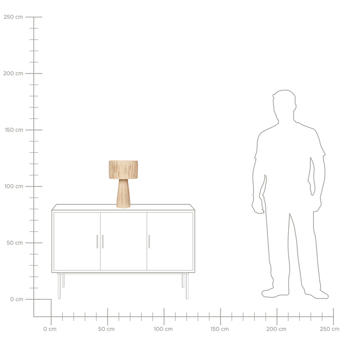 TISCHLEUCHTE Naturfarben Welmel - Naturfarben, Naturmaterialen (25/25/41cm) - Beliani