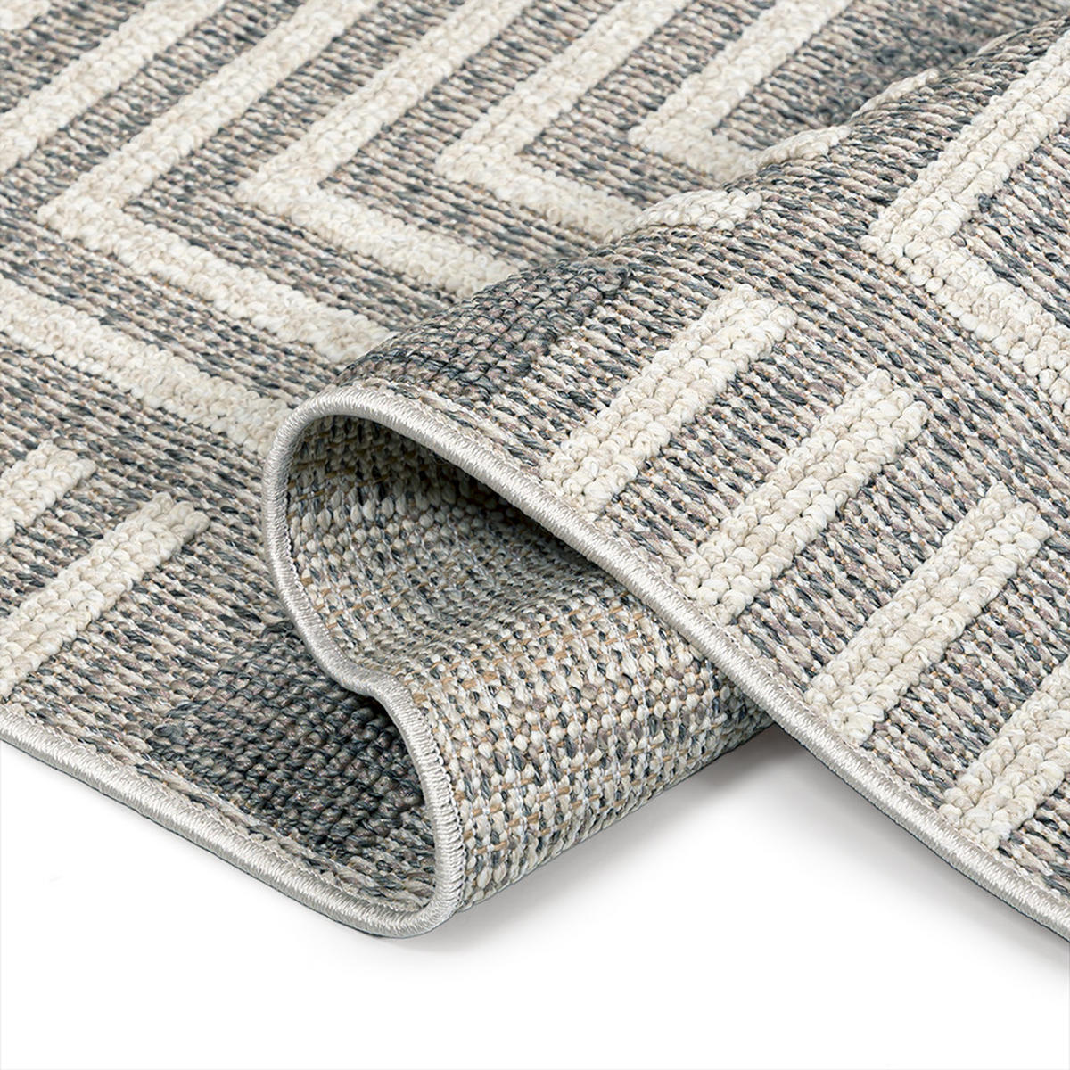 TEPPICH In-& Outdoor Cangas Polen Mazovia 120x170cm Beige Braun Abstrakt Kurzflor - Braun, Textil (120/170cm) - Mazovia