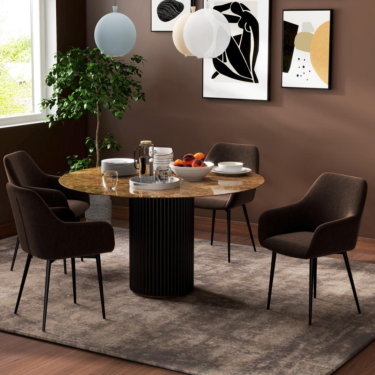 STÜHLE Braun 2 Stück - Braun, Textil (54/80/57cm) - GiPP