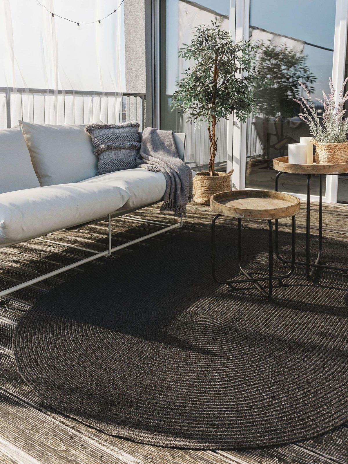 TEPPICH In- & Ou - Schwarz, Kunststoff/Textil (120/1cm) - KUNSTLOFT