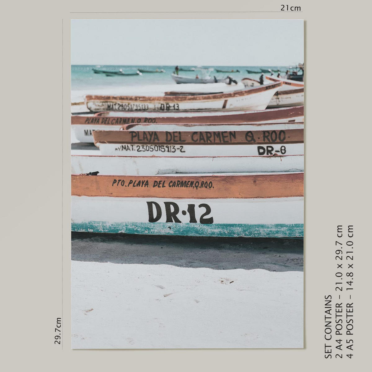 POSTER Set Mit 6 Kuba Wandbild A3 & A4 Rahmenlos - Klar, Papier (29/3cm) - Nacnic