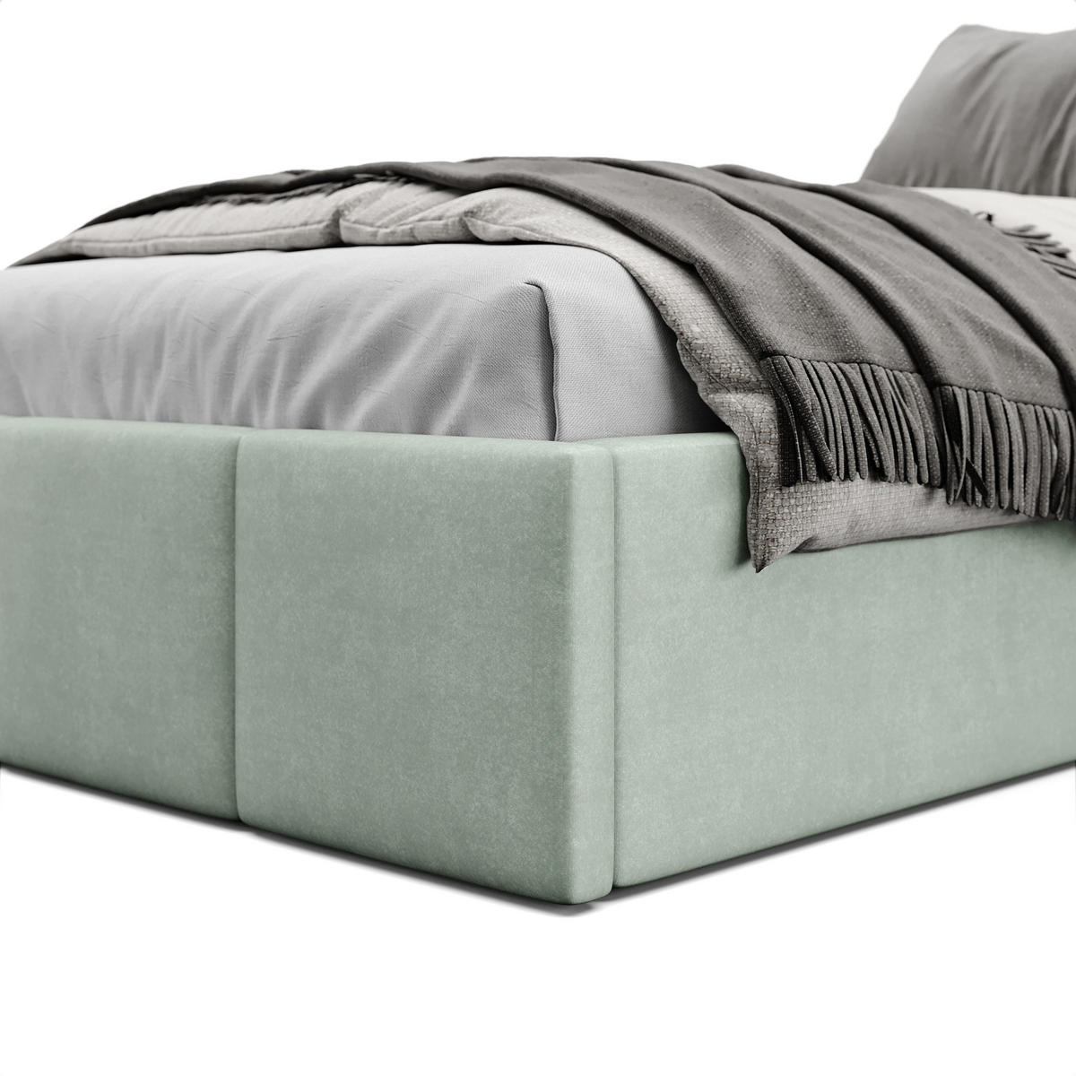 POLSTERBETT für Schlafzimmer Bett mit Stauraum Mint 90x200cm - Mintgrün, Holzwerkstoff/Textil (90/200cm) - Muralo