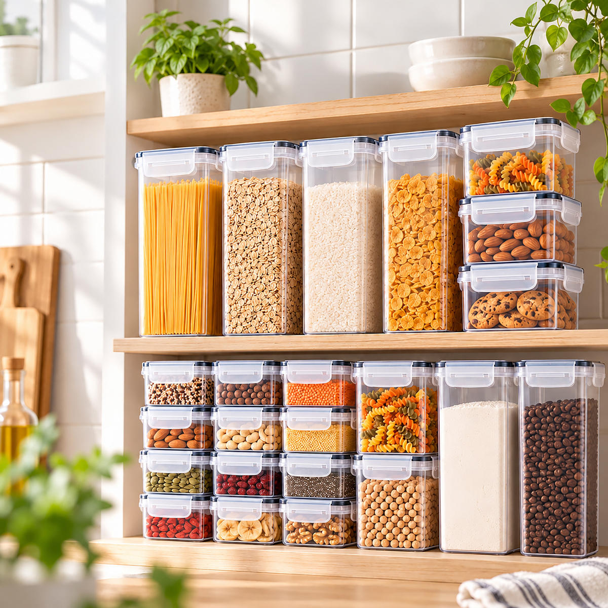 DÓZY Průhledné 25-dílná sada plast zacvakávací víko - čirá, plast - Relaxdays
