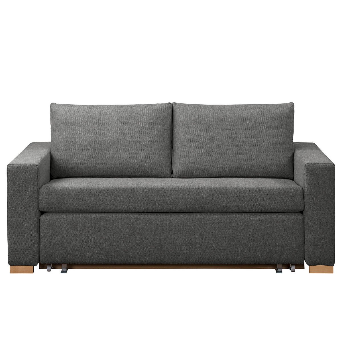 SCHLAFSOFA - Graubraun/Buchefarben, Holz/Buchenholz (173/90/90cm) - home24