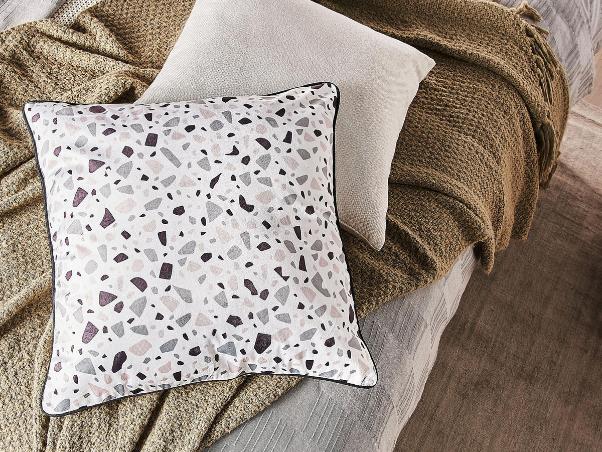 SAMTKISSEN 2er-Set Bunt 45/45 cm Lavender - Multicolor, Textil (45/45cm) - Beliani