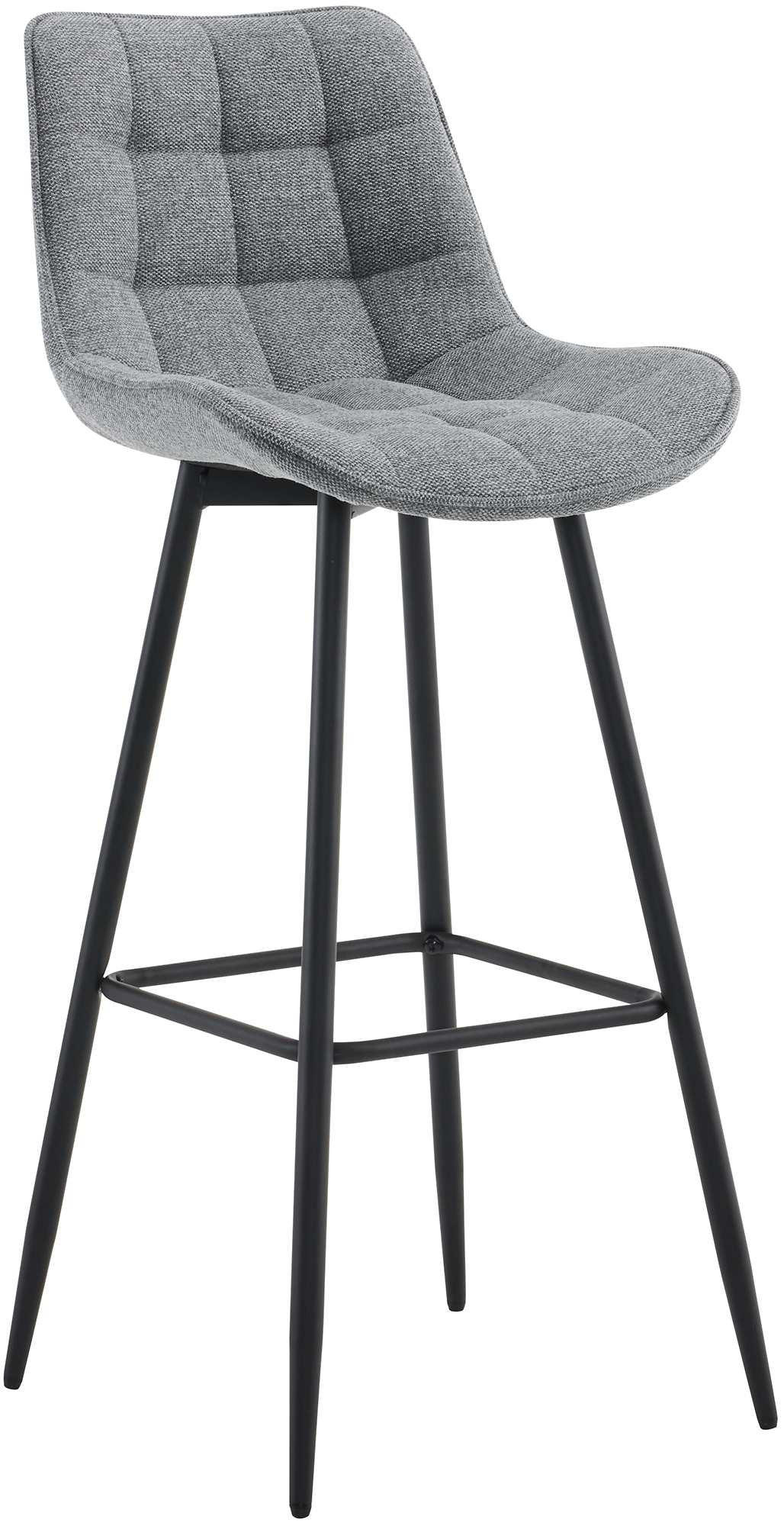 BARHOCKER Stoff grau - Schwarz/Grau, Textil/Metall (47/106/52cm) - CLP