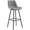 BARHOCKER SYDNEY Grau Stoff - Grau, Metall (47/106/52cm) - DELUKE