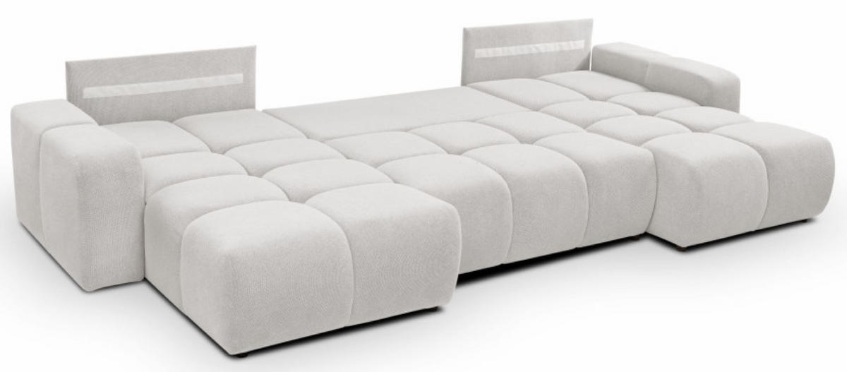 ECKSOFA Hellgrau Curio 80 Mit Schlaffunktion - Hellgrau/Grau, Textil (359/177cm) - Sepro Meble