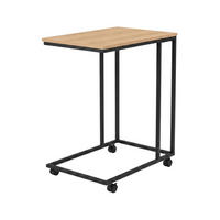 BEISTELLTISCH mit Rollen Braun 35/50/61 cm - Hellbraun, Metall (35/50/61cm) - SCENA LIVING
