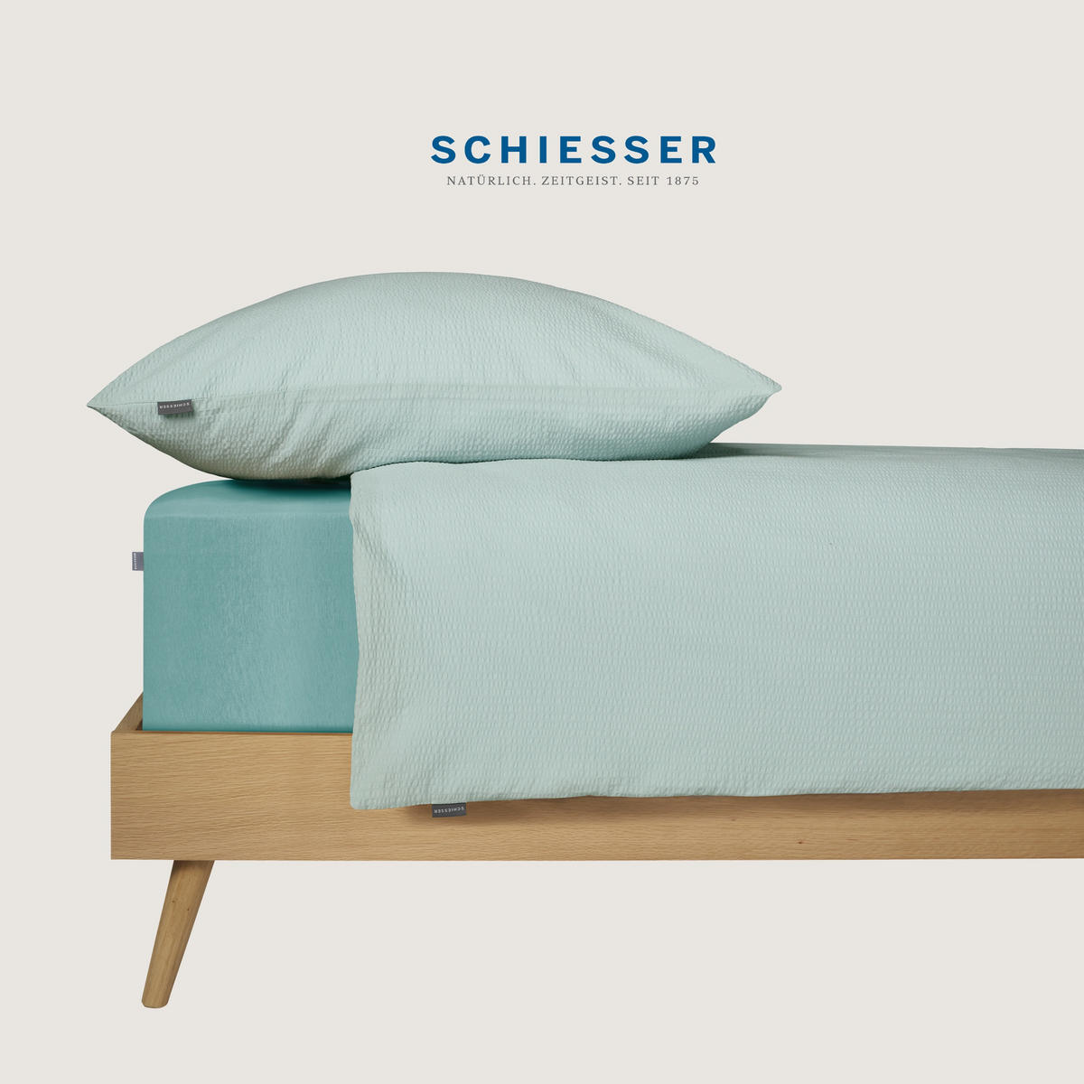 SPANNBETTLAKEN Jessi - Edeljersey - 100 x 200 cm - Mint - Mintgrün, Textil (100/200cm) - SCHIESSER