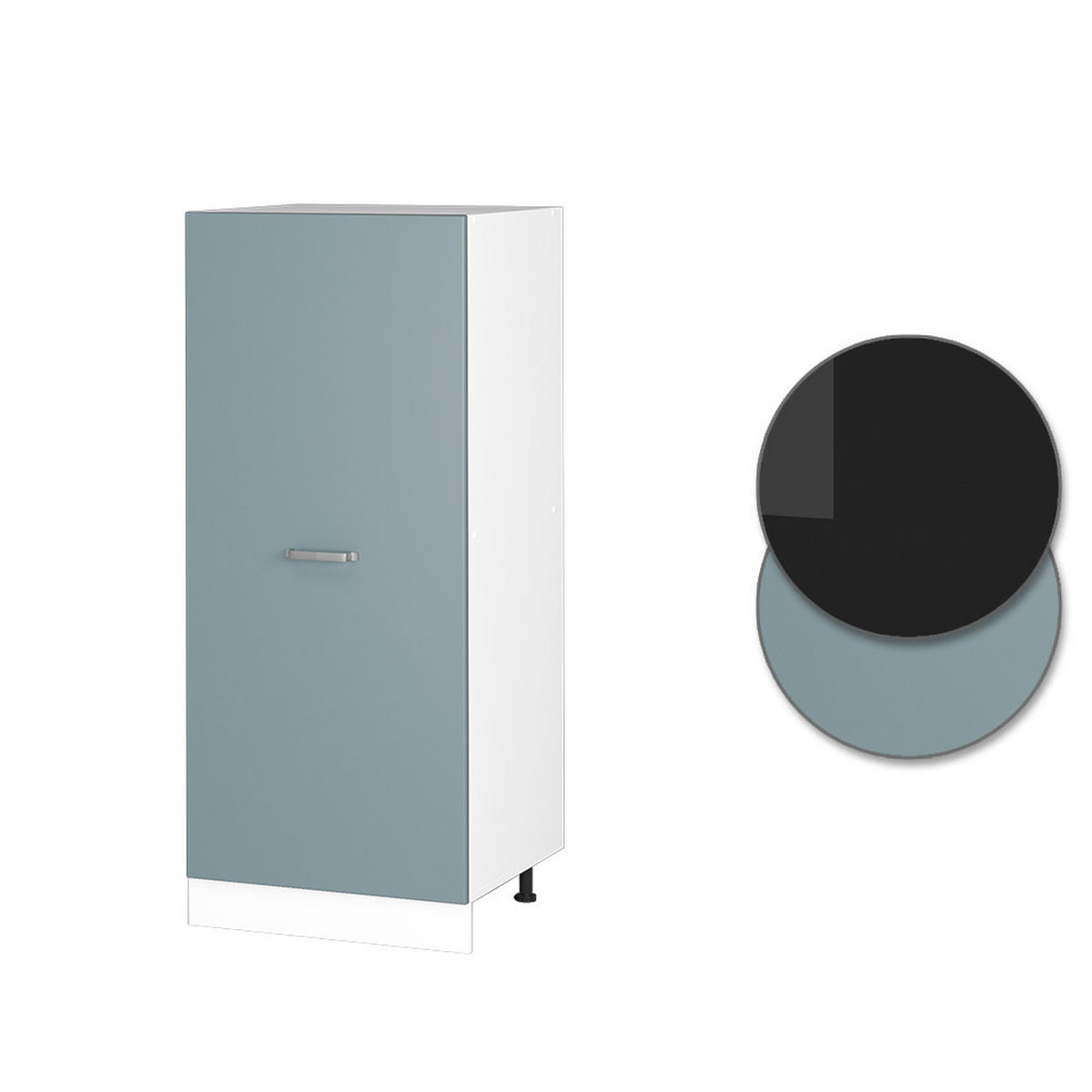 HOCHSCHRANK R-Line Blau-Grau 60 cm mit offenen Regalen, und Tür - Blaugrau/Weiß, Holzwerkstoff (60/143/57.2cm) - Vicco