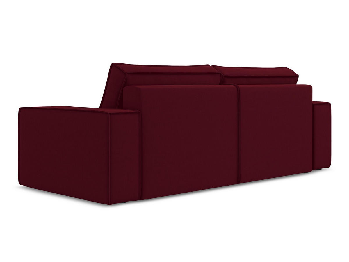 3-SITZER SOFA mit Schlaffunktion Samt Stoff Rot - Bordeaux/Rot, Kunststoff/Textil (255/85/105cm) - Makamii