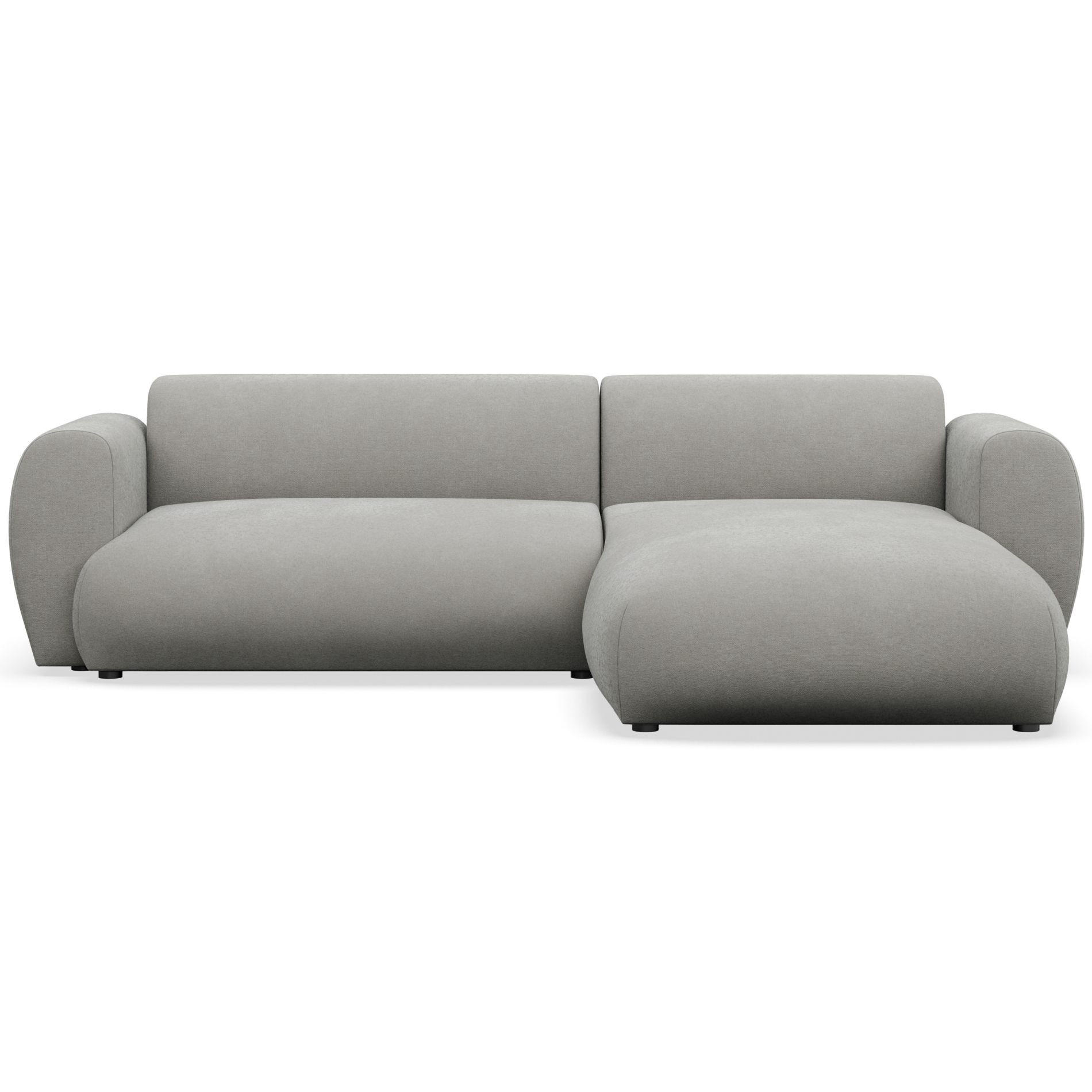 ECKSOFA Emia Hellgrau rechts - Hellgrau/Schwarz, Kunststoff/Textil (156/262cm) - Selsey