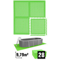 POOLMATTEN 9,8m² 28 EVA Matten 62 cm Grün - Grün, Kunststoff (62/62cm) - eyepower