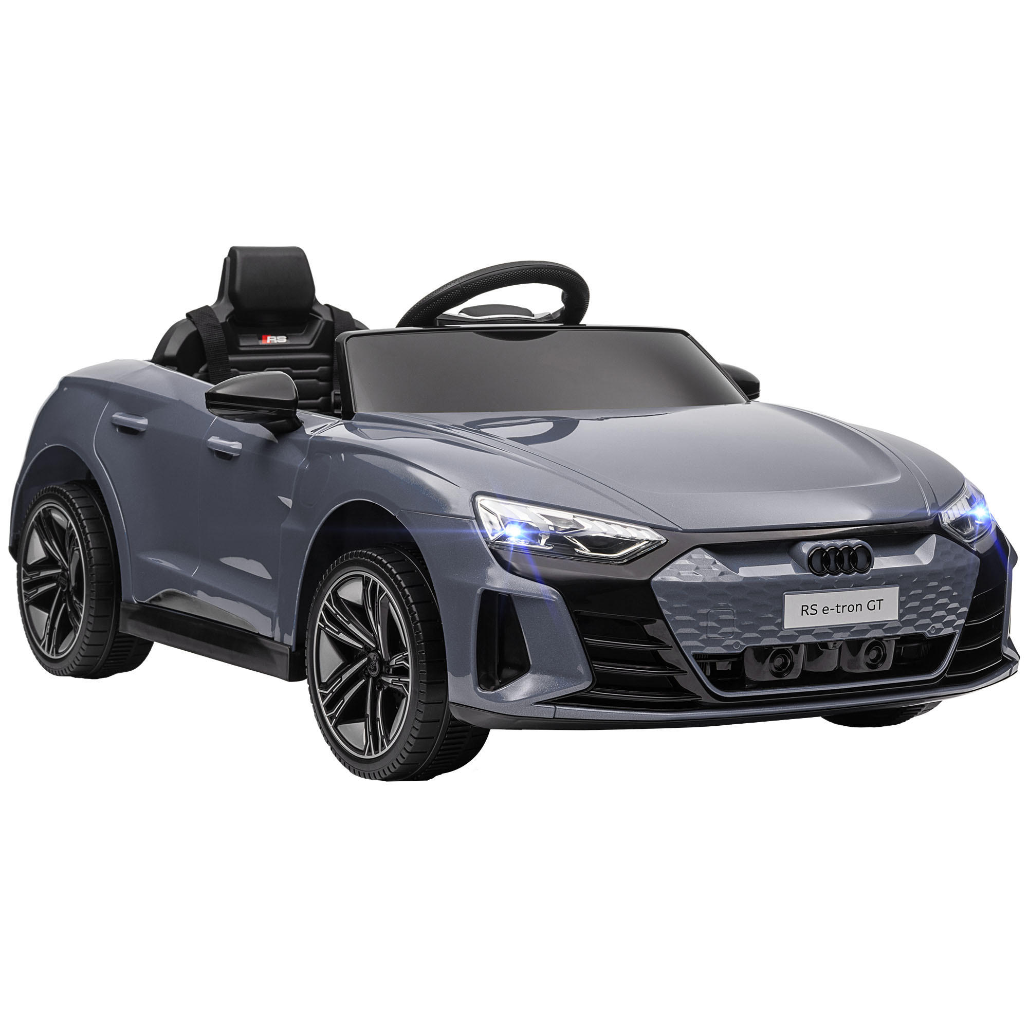 KINDER-ELEKTROAUTO DE-06078 mit Fernbedienung und Sicherheitsgurt Grau - Grau, Kunststoff/Metall (103/58/41cm) - ComfortXL