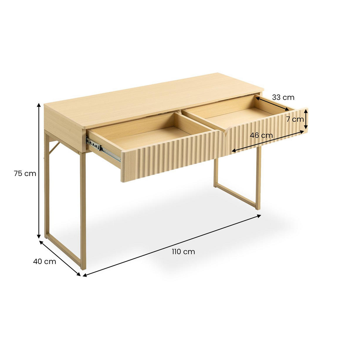 KONSOLENTISCH FRIBO Eiche - Eichefarben, Holzwerkstoff (40/110/75cm) - IDIMEX