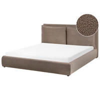 VODNA POSTELJA bouclé 160/200 cm rjava Bajonna - črna/rjava, tekstil (160/200cm) - Beliani