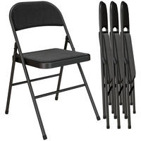 KLAPPSESSEL Schwarz 4 Stück - Schwarz, Naturmaterialien (45/78/46cm) - GiPP