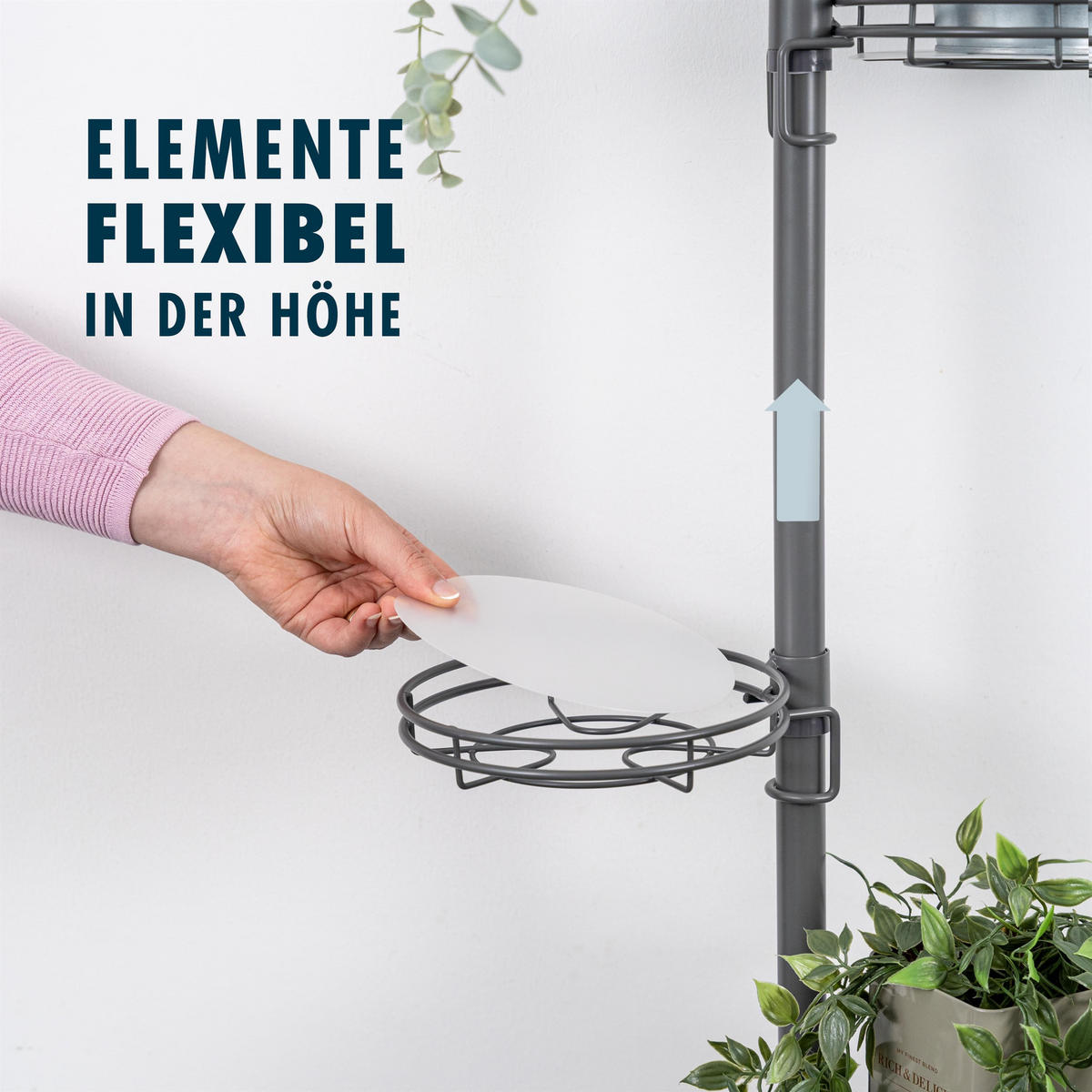 ZUSATZ-PFLANZENTELLER, grau - Grau, Metall (19/19/4.5cm) - bremermann