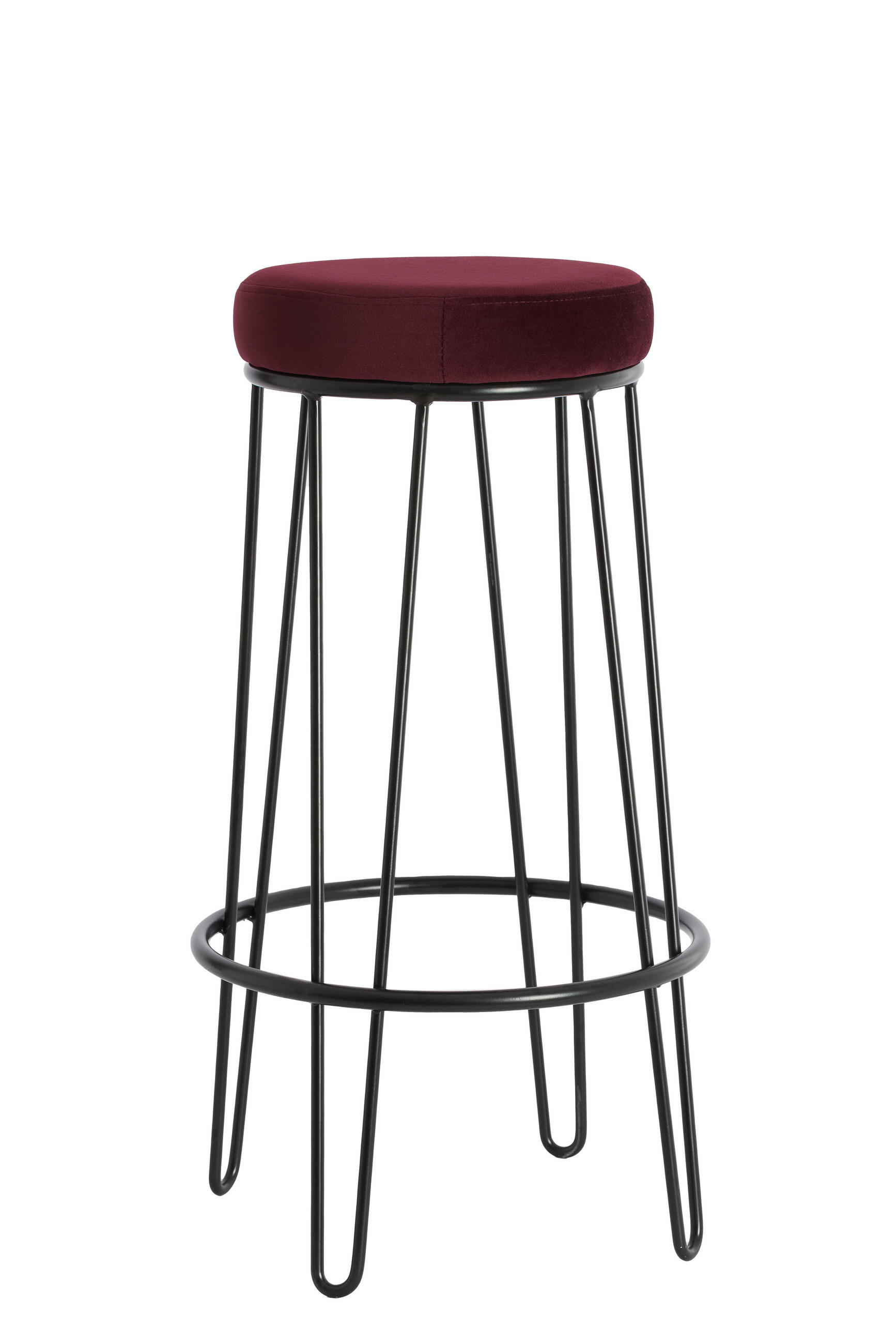 BARHOCKER Alice Rot 41/41/73 cm - Rot, Textil (41/73/41cm) - Light & Living