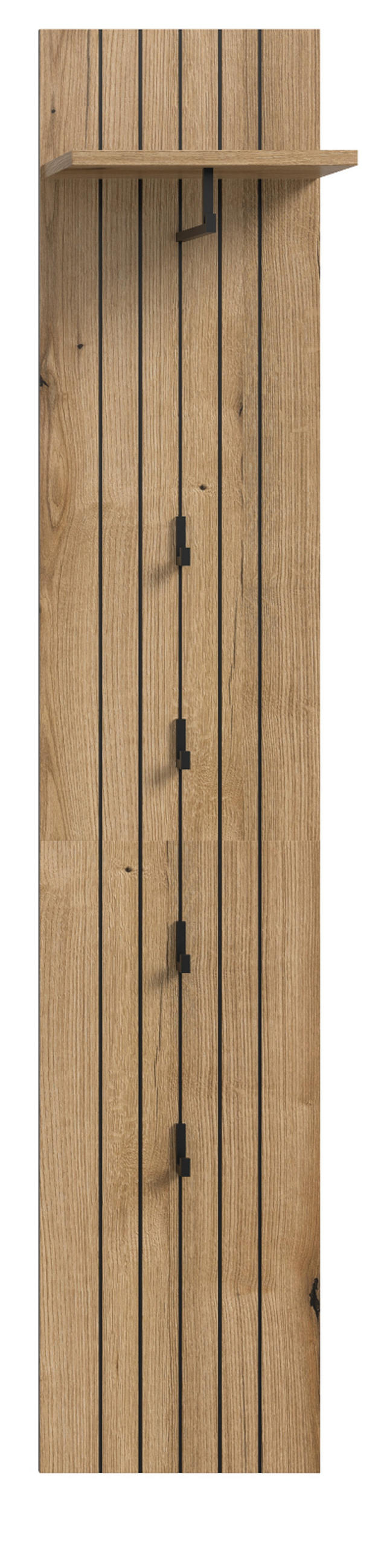 GARDEROBENPANEEL Evoke Eiche 31 x 160 cm, Wandgarderobe mit Kleiderstange - Eiche Artisan, Glas/Holzwerkstoff (31/160/27cm) - Inn.Furn