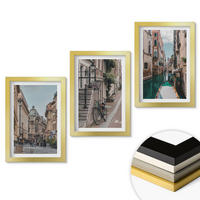WANDBILDER 3er Set - 20x30 cm Goldrahmen - Venedigs Wasserstraßen - Goldfarben, Kunststoff (20/30cm) - ArtPrintCave