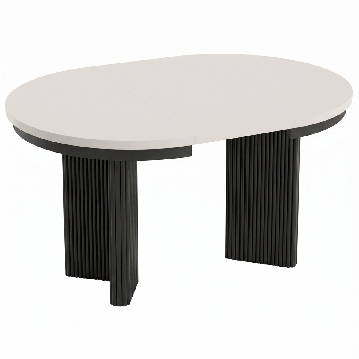 JÍDELNÍ STŮL Prestige, kulatý designový stůl, rozkládací Ø 100–180 cm, kašmír + černá - černá/kašmírová, kov (100/100/77cm) - Beautysofa