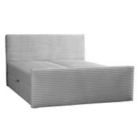 BOXBETT Mit Bettkasten Und Topper TRENTO Stoff Plüsch Cord 120x200 cm Hellgrau H3-Bonell - Hellgrau, Holz/Textil (120/200cm) - Kaiser Möbel