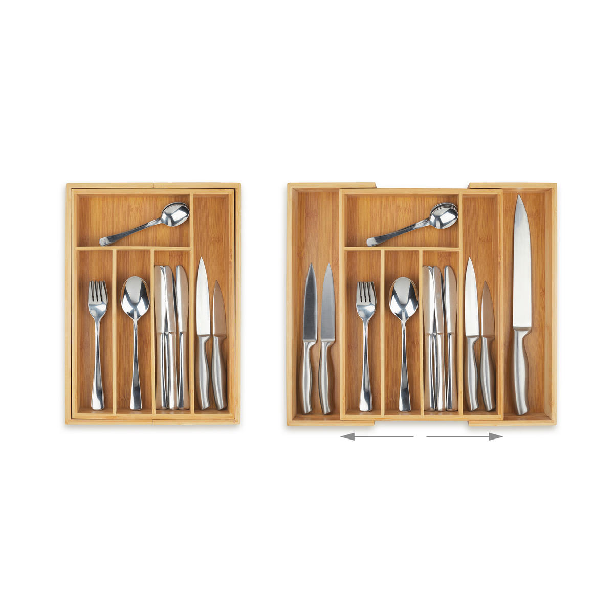 BESTECKKASTEN - Hellbraun, Holz/Holzwerkstoff (47/5/36cm) - Relaxdays