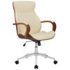 DREHSTUHL Lederlook walnuss/creme - Chromfarben/Walnussfarben, Textil/Metall (63/100/68cm) - CLP