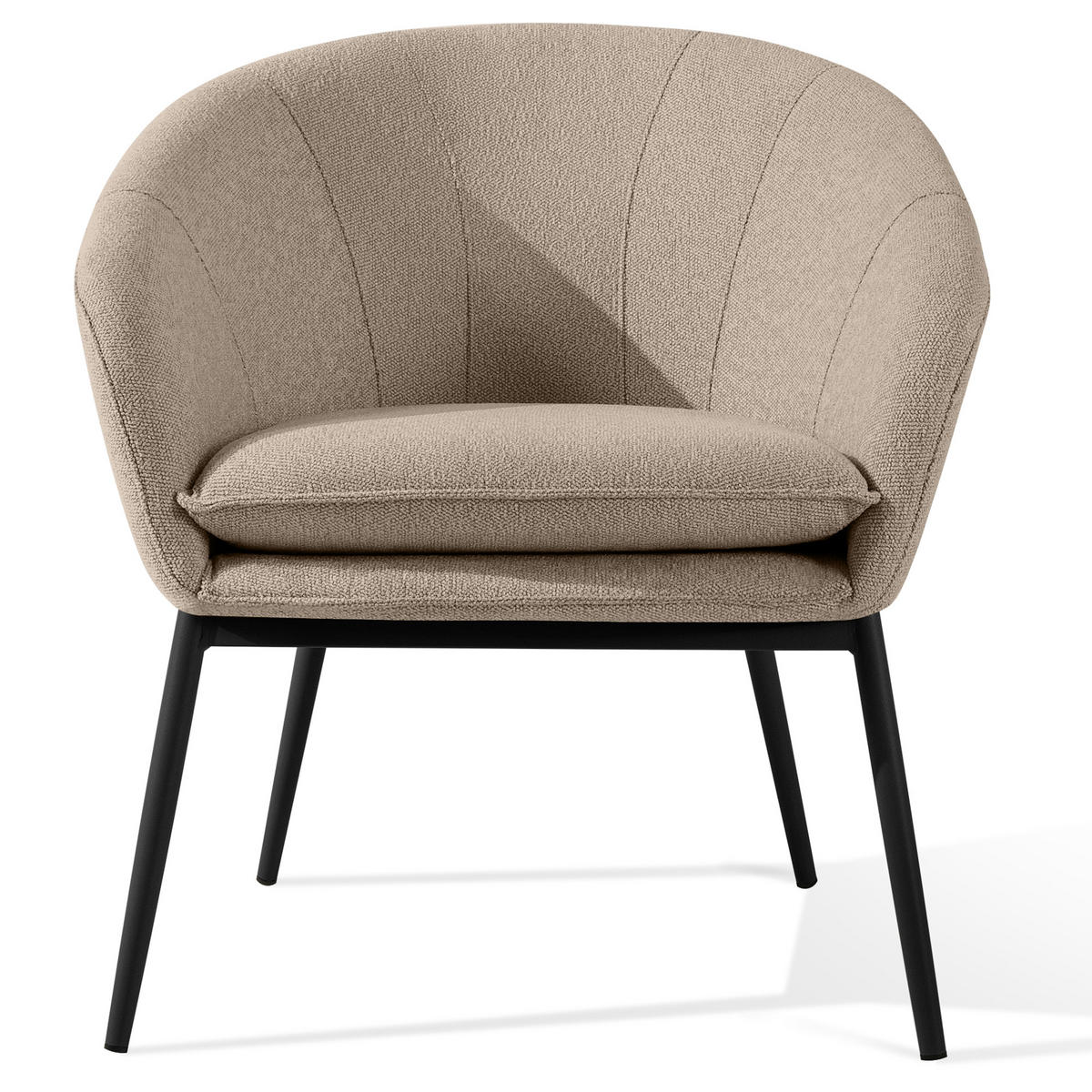 GARTENMÖBELSET SOLIS Gartenlounge-Set, hellbraun/schwarz - Hellbraun, Textil/Metall - KONSIMO®