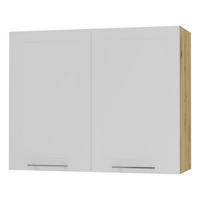 KÜCHENHÄNGESCHRANK Kvantum W3/90 Weiß Matt / Eiche Artisan Matt 90 / 32,5 / 72cm - Eiche Artisan/Weiß, Holz/Holzwerkstoff (90/72/32.5cm) - Feldmann-Wohnen