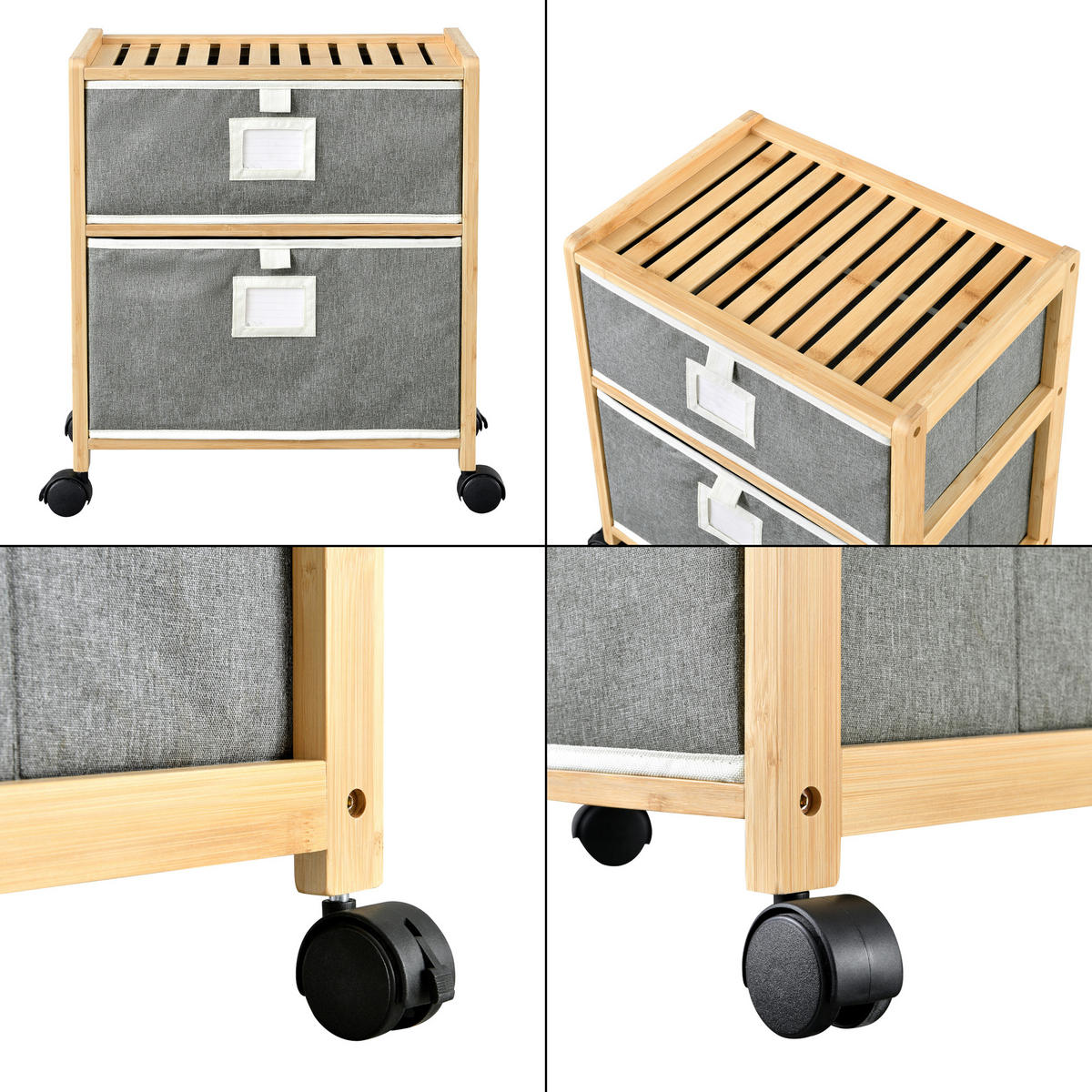 BEISTELLTISCH Noorliit - Braun, Naturmaterialien (29/41/47cm) - [en.casa]