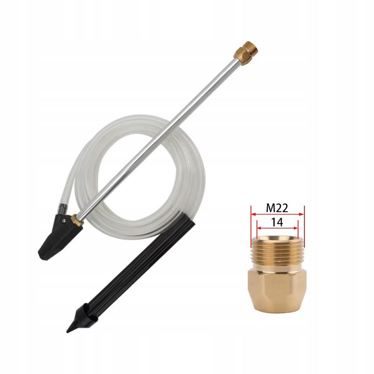 STRAHLGERÄT Universal Set, M22 x 1,5 mm Anschluss, Keramikdüse, Schlauch 3 m, Hochdrucklanze 460 mm, max. 180 bar - Multicolor, Kunststoff/Metall (27/4/44cm)