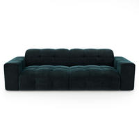 SOFA 4-SITZER Samt pfauenblau 230 cm - Blau/Hellblau, Textil (230/45/32cm) - Sia Home